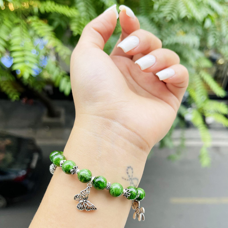 Diopside mix charm bạc thái