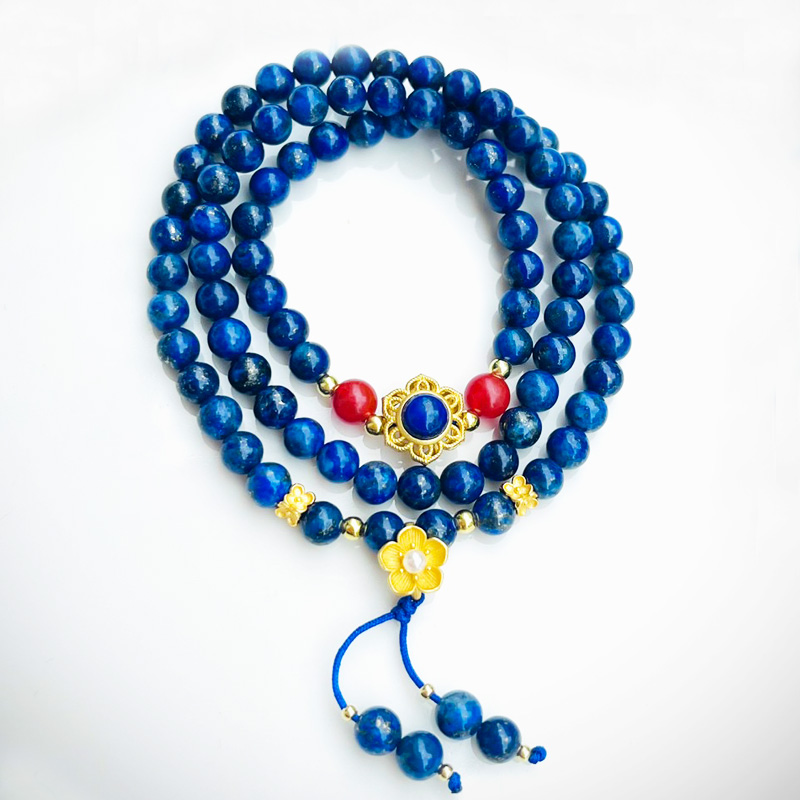 Lapis Lazuli mix charm bạc xi vàng