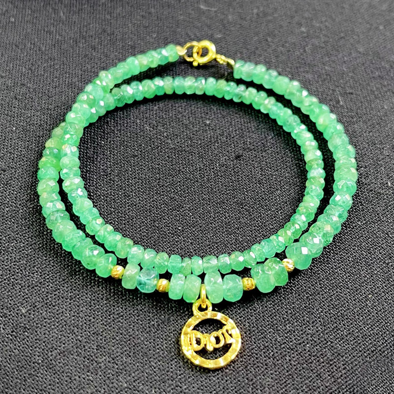 Emerald mix charm vàng 10k