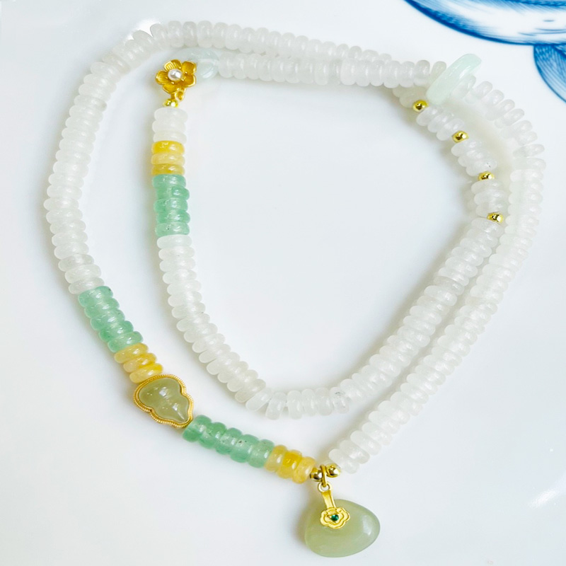 Ngọc Jadeite mix charm bạc xi vàng